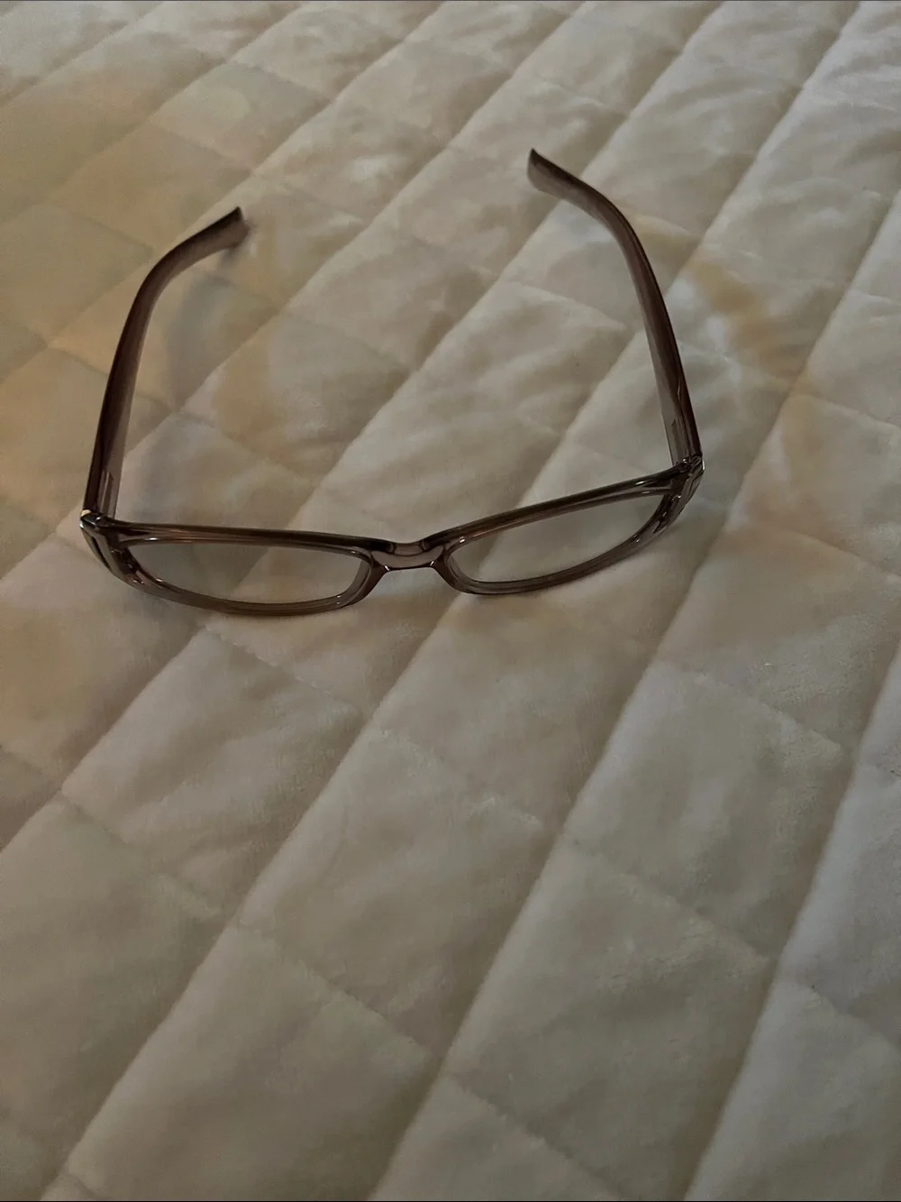 Yves Saint Laurent Brown Translucent Oval Sunglasses with White Case